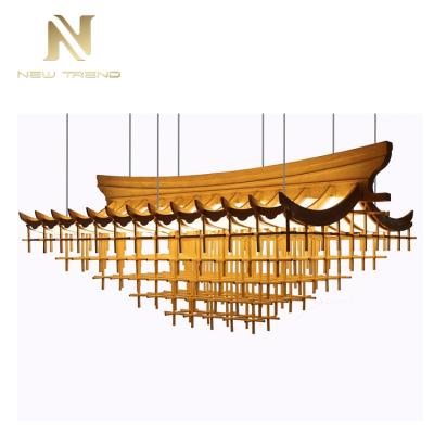 China Customized Modern Large Luxury Hotel Lobby Decoration Lighting Iron Chandelier for sale