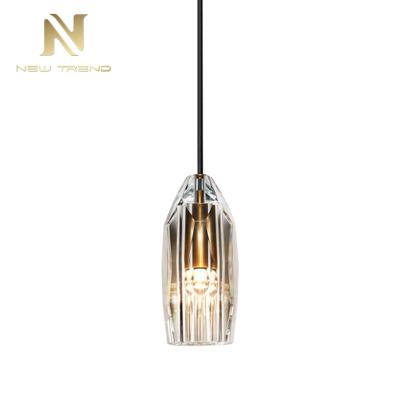 China Living Room Fashion Design Interior Decoration Fixtures Copper Crystal Led Pendant Lamp for sale