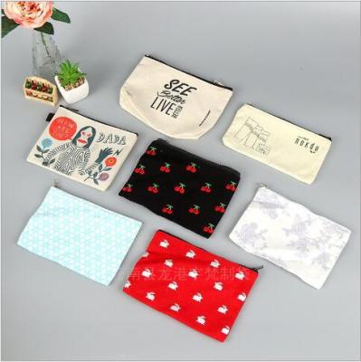 China ENGLAND STYLE New Fashion Custom Canvas Cotton Promotional Gift Zipper Wallet Bag Pencil Case Pouch for sale