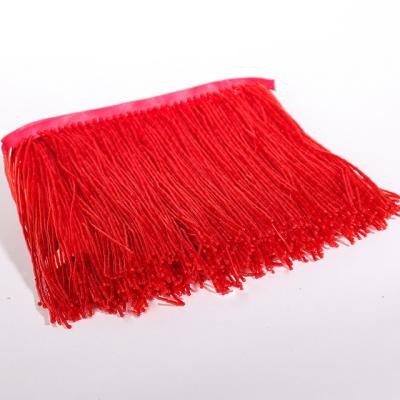 China Curtain 15cm Crystal Beaded Tassel Handmade Fringe for Stage Apparel Home Curtain for sale