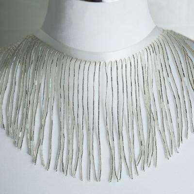 China Curtain 12cm Lace Bead Sash Tassel Fringe DIY Retro Handmade Beaded Beaded Curtain Strap Tassel Fringe for sale