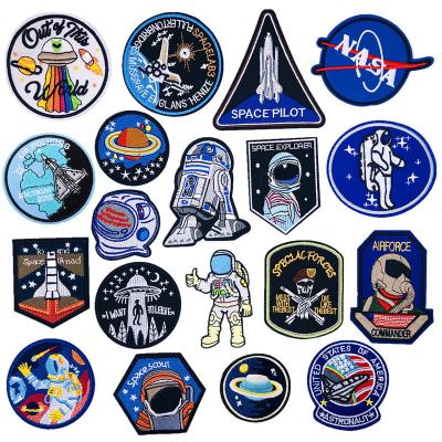 China Astronaut Satellite Space Planets Handmade Embroidery Patches For Boys Clothes for sale