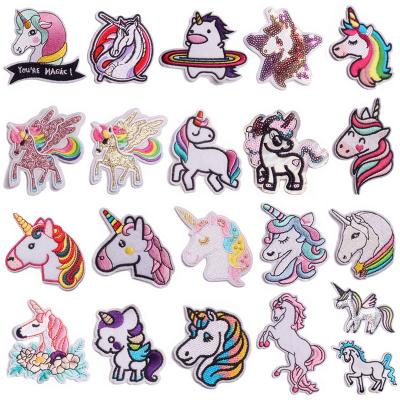 China Factory Price Wholesale Handmade Unicorn Patches Horse Patches Applique Cute Embroidered Iron On Unicorn Embroidery Patch for sale