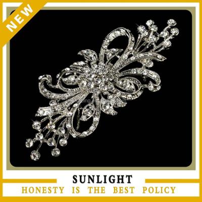 China 2014 Fashion Crystal Hair Accessories Shinning Rhinestone Diamond Brooch For Wedding for sale