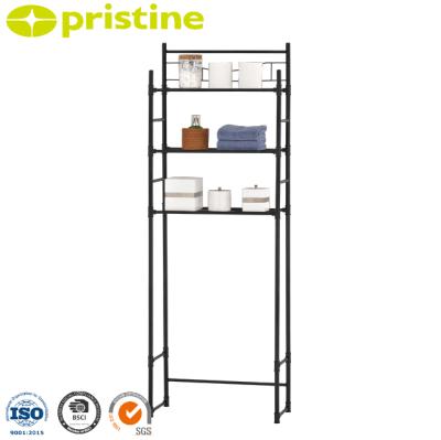 China Taiwan Household Storage Manufacturer Metal Standing Type Bathroom Shelves 3 Tier Above Toilet Bathroom Shelving for sale