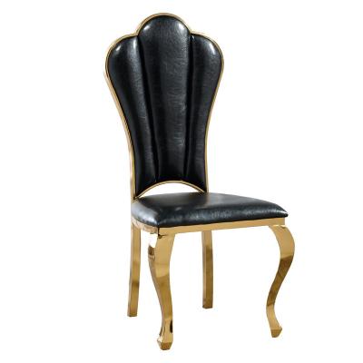 China Waterproof Best Selling Luxury Gold Stainless Steel Leather Dinning Banquet Chairs For Wedding Events for sale