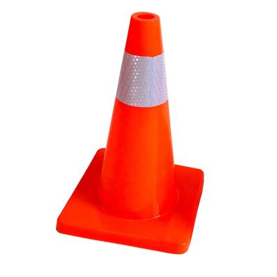 China High Visible 210 X 210mm High Visible Low Rise PVC Road Traffic Safety Cones for sale