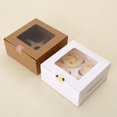 China Custom Recycled Logo Printed Paper Cupcake Package Materials Bakery Food Boxes for sale