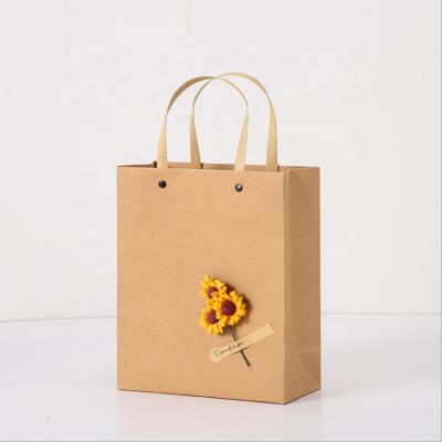 China Luxury Wholesale Recycled Materials Paper Bag Custom Printed Kraft Paper Shopping Bag With Your Own Logo711465 for sale