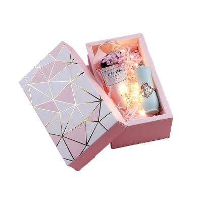 China Recycled Materials Cardboard Rigid Gift Boxes With Ribbon And Magnetic Lid Gift Packaging Flat Packing Folding Box For Clothes Shoe And Handbags for sale