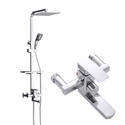 China With Slide Bar Factory Direct All-Copper Faucet Shower Spa With Lifting Stem Bath Cold And Hot Water Spout Handheld Shower Set for sale