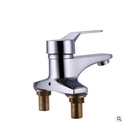 China Old-fashioned single-body single-hole metered basin faucet all-copper faucets hot and cold hot and cold water basin sink fauc for sale