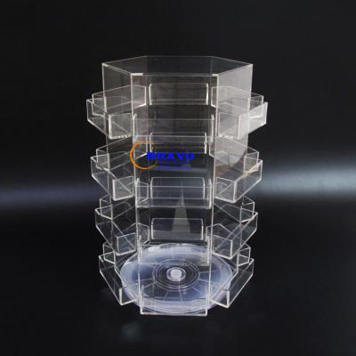 China 26 Pockets Eco - Friendly Rotating Clear Acrylic Gift Card Display Business Card Holder for sale