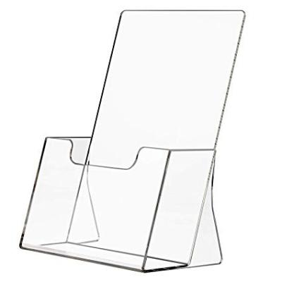 China Pure Solid Acrylic Brochure Stand Countertop Literature Rack Custom Acrylic Display Stand For Magazine Brochure Booklets Menu Newspaper for sale