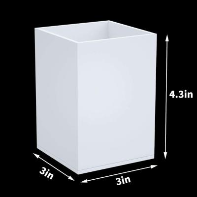 China Plastic Acrylic Storage Case Pen Pencil Cup Holder Cosmetic Brush Holder Makeup Stationery Desktop Organizer for Home Office for sale