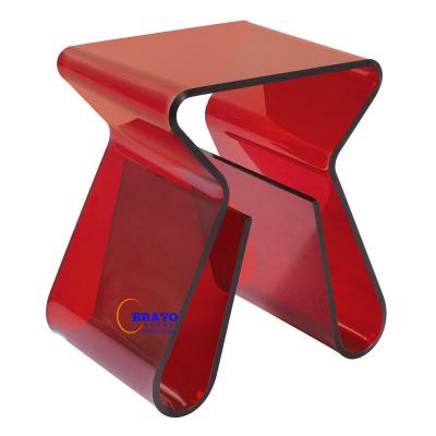 China Eco - Friendly Acrylic Interlocking Red Color Coffee End Side Tables For Living Room Furniture for sale