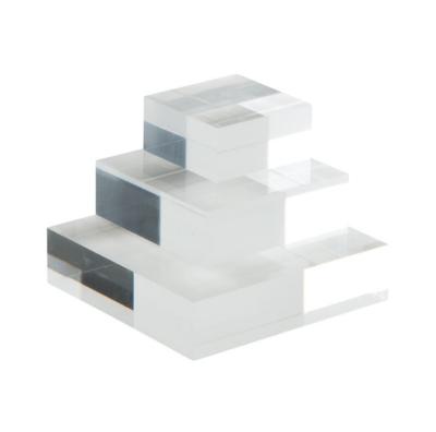 China Pure Acrylic Plexiglass Block Cube Riser Solid Acrylic Display For Jewelry Fossil Perfume for sale