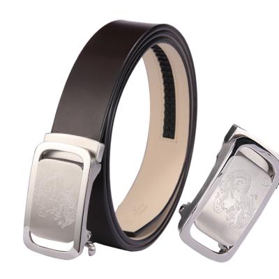 China Fashion factory brand wholesale men grain cowhide leather belt ratchet belt buckle top reversible belt. for sale