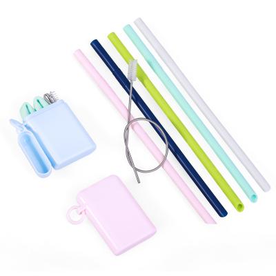 China Modern Amazon Tending Juice Organic Eco Friendly Folding Hot Fancy Folding Reusable Double Large Silicone Drinking Straw for sale