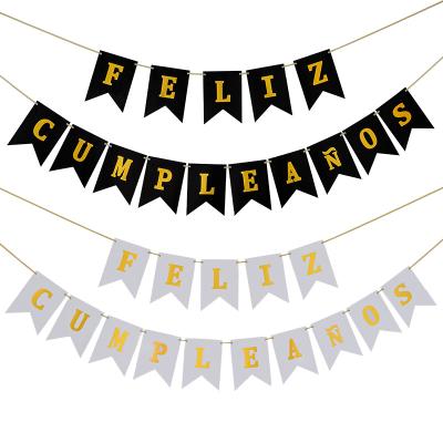 China New Design Decoration Letter FELIZ CUMPLEANOS Spanish Banner For Happy Birthday Decoration for sale