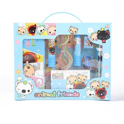 China Plastic Back To School Promotional Gift Set Stationery Set With Jumping Rope Pencil Case for sale