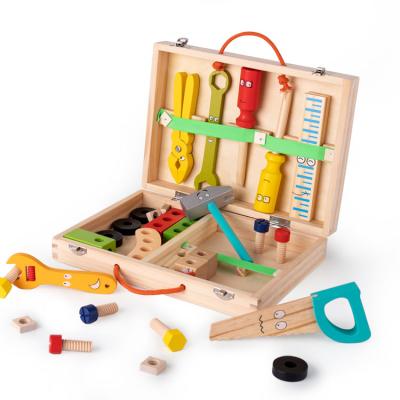 China Kids Toy Assembled Tool Toy Sets Eco-friendly Material Wooden Box For Kids Gift for sale