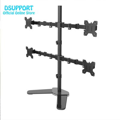 China Quad Monitor Arm Desk Clamping Quad Arm LCD LED Monitor Stand Desk Mount Frame Heavy Duty Fully Adjustable Fits 4 /Four Screens up to 27