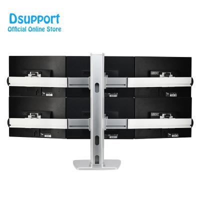 China Six Full Arm Monitor Stand Six Arms LCD LED Monitor Stand Aluminum Alloy 24-32 Inch Desk Stand Motion Height Adjustment Max Loading 8 Kg for sale