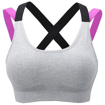 China Breathable Hot Cross Beauty Back No Running Ring Steel Yoga Fitness Sports Bra Vest Type Sports Underwear for sale