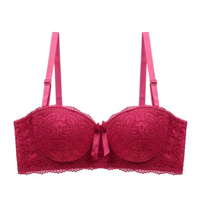 China Hot Selling Breathable Plus Size Bras Women Cotton Bra Large Lace Up Full Cup Lift Up Big Padded Bra - for sale