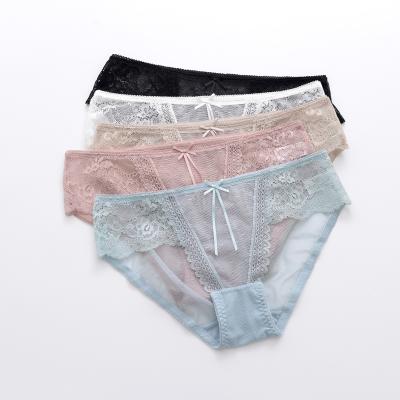 China OEM antibacterial high quality ladies lace up panties for women boyshorts transparent underwear for sale