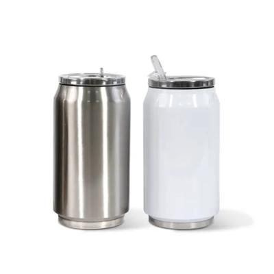 China Sustainable 12oz Sublimation Vacuum Insulated Stainless Steel Coke Cola Can With Straw Lid for sale