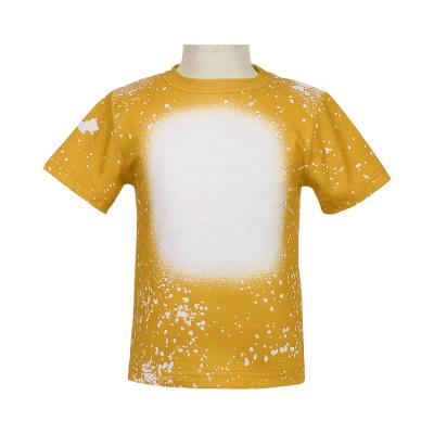 China Breathable Kids T-shirt Custom Dye Sublimation Masks 100% Polyester Cotton Feel Soft Touch Toddler Faux Bleach T-Shirts for sale