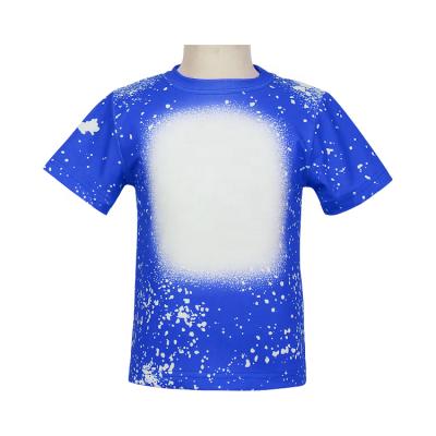 China Wholesale Breathable Toddler Blank T-shirt Round Neck Sleeve Sublimation Infant Short Fake Bleached Polyester Shirts for sale