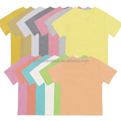 China Anti-wrinkle Sublimation 100% Polyester Shirt Colors Cotton Feel Kids Toddler Infant T-shirt for sale