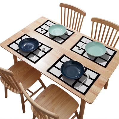 China Viable Sublimation Burlap 9 Panel Place Mat Empty Dining Table Mat Dining Table Mat for sale