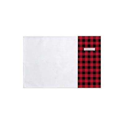 China Red And Black Sublimation Buffalo Plaid Area Rug Table Christmas Sustainable Decoration for sale