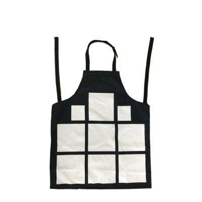 China Wholesale Daily Cleaning Sublimation Custom Design OEM Logo DIY Logo DIY Women Men Kitchen Blank 9 Panel Plain Apron for sale