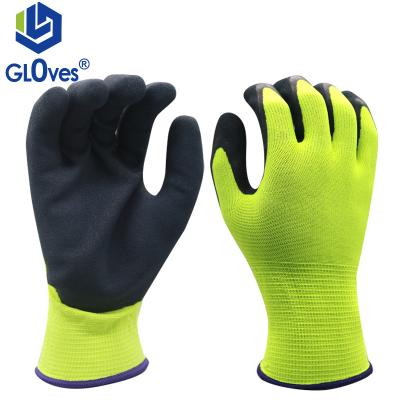 China LGSAFETY Comfortable CE Size 15 Palm Dip Approved Nitrile Coated Scrub Construction Work Anti-Slip Oil-Repellent Custom Gloves for sale