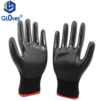 China Oil Resistant LGSAFETY 13 Gauge Nylon Nitrile Coated Oil Resistant Work Gloves CE EN388 Automotive Assembly Gloves for sale