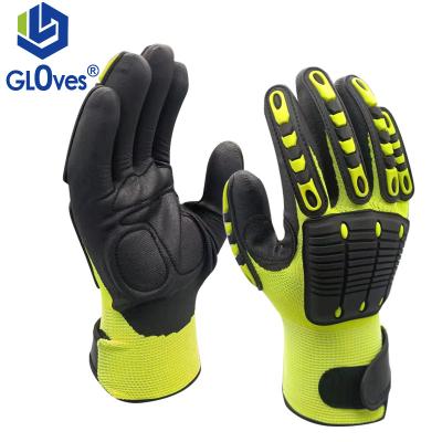 China LGSAFETY 13 Gauge TPR Comfortable Back Impact Resistant Work Gloves EN388 Construction Workers Work Gloves Nitrile Gloves for sale