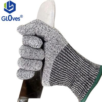 China Food grade anti cut level 5 LGSAFETY anti cut hppe5 grade knitted kitchen cutting gloves CE EN388 EN420 for sale