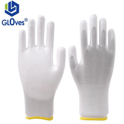 China LGSAFETY 13 Gauge Slip-resistance Work Thickened Anti-Static Gloves Occupational Safety Polyurethane Work Gloves Knitted PU Coating Palm for sale