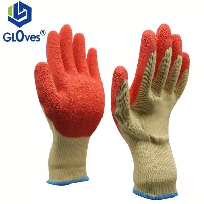 China LGSAFETY 10 Gauge Breathable Yellow Polyester Red Latex Coated Agricultural Work Women's Garden Work Gloves CE EN388 for sale