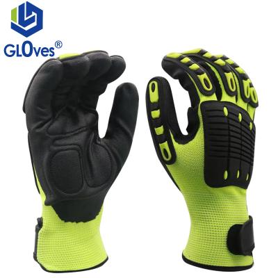 China LGSAFETY Mechanical Protection Grade 5 Anti-Cut Gloves Tiger Cut Mechanical Mouth Reinforced Industrial Work Gloves Nitrile Shockproof Gloves for sale