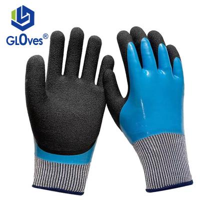 China LGSAFETY Winter Work Wear-Resistant Non-Slip Thick Non-Slip Fleece Waterproof Cold Proof Warm Rubber Gloves for sale