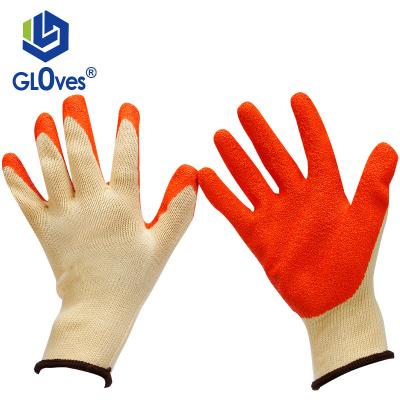 China LGSAFETY 13 Gauge Eco - Friendly Comfortable Green Coated Corrugated Latex Work Gloves CE EN388 for sale