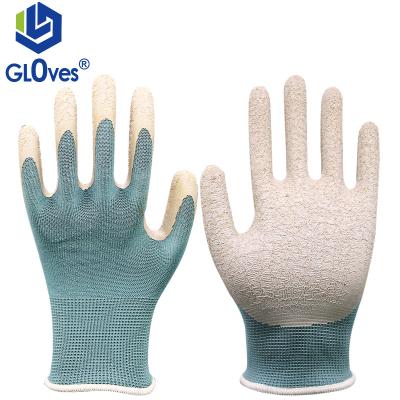 China LGSAFETY 13 Gauge Slip-Resistance Gray Latex Foam Crinkle Work Gloves for Home Improvement, Construction, Handling, Cleaning for sale