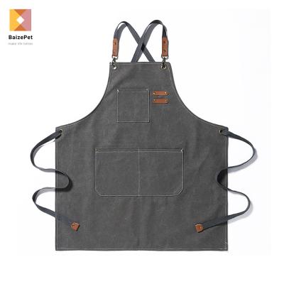 China Washable Canvas Apron Logo And Pattern Printed Custom Backed With High Quality for sale