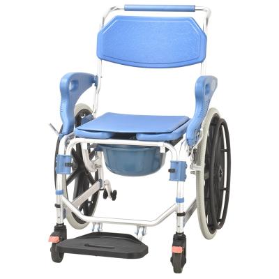 China Wheeled chair for the elderly and disabled transport commode chair mobile wheels for the elderly for sale